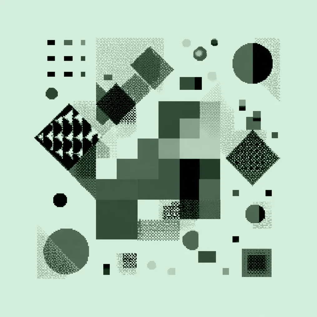 Pixelová ilustrace kategorie: geometrické tvary