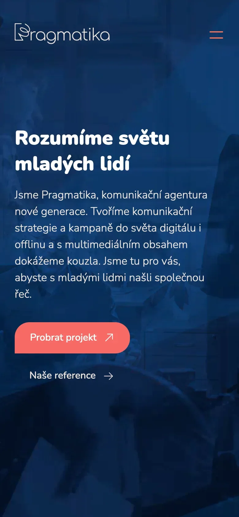 Úvodní stránka v telefonu