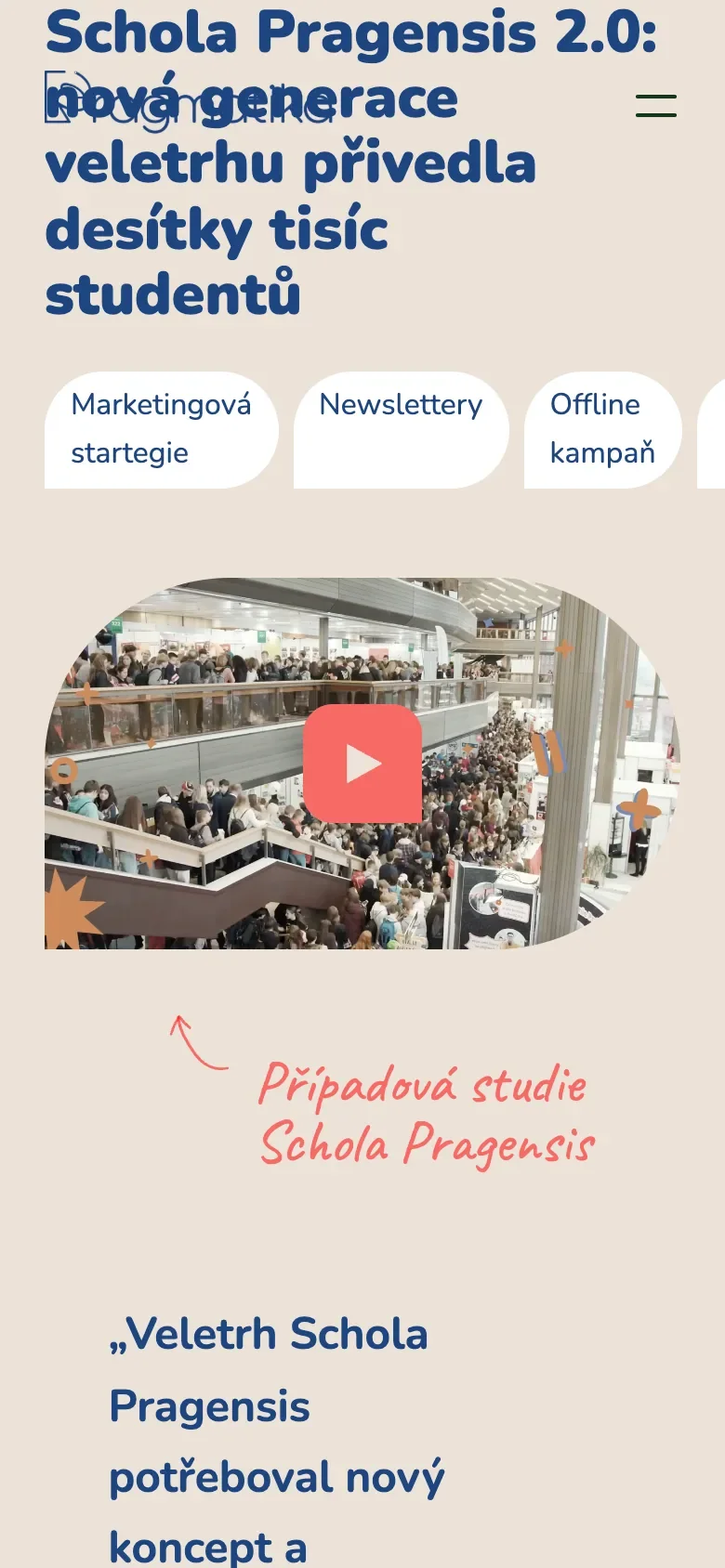 Případová studie Schola Pragensis v telefonu