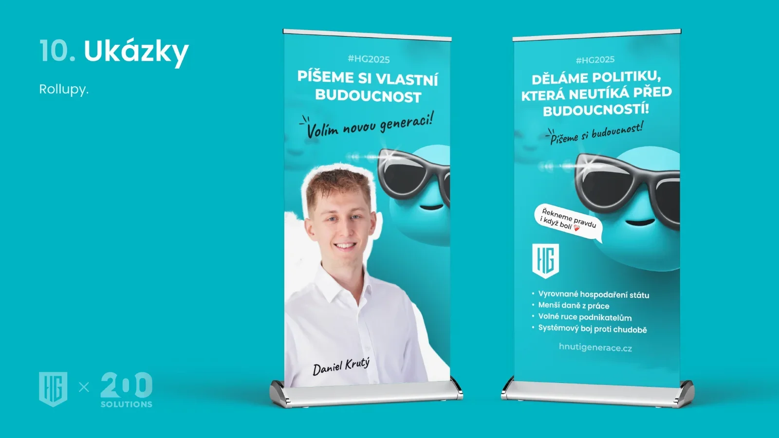 Grafický manuál, strana 11: Ukázky: roll-upy