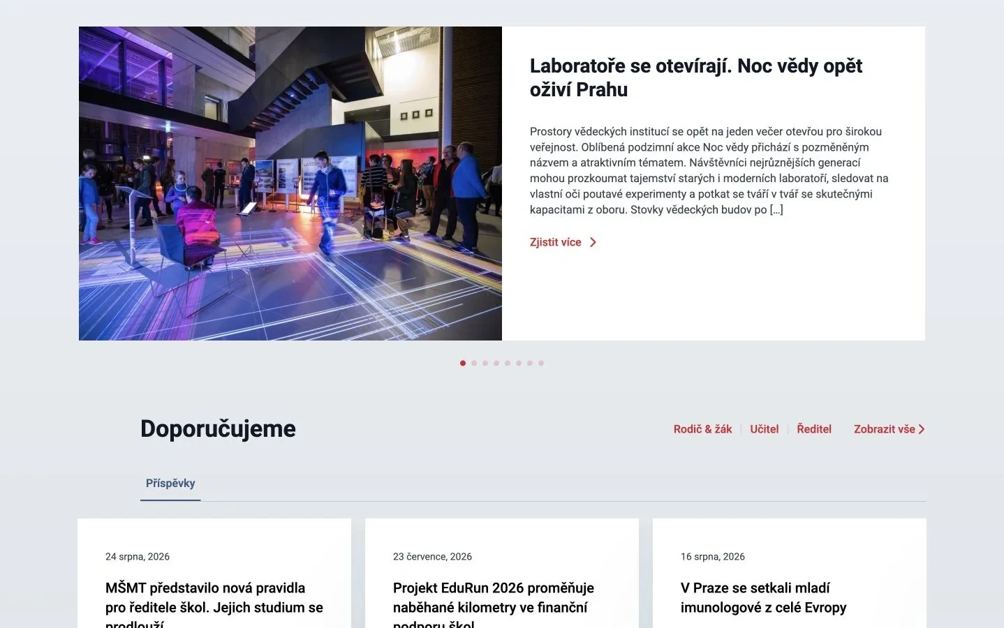 Doporučený obsah pro jednotlivé skupiny čtenářů Praha školská