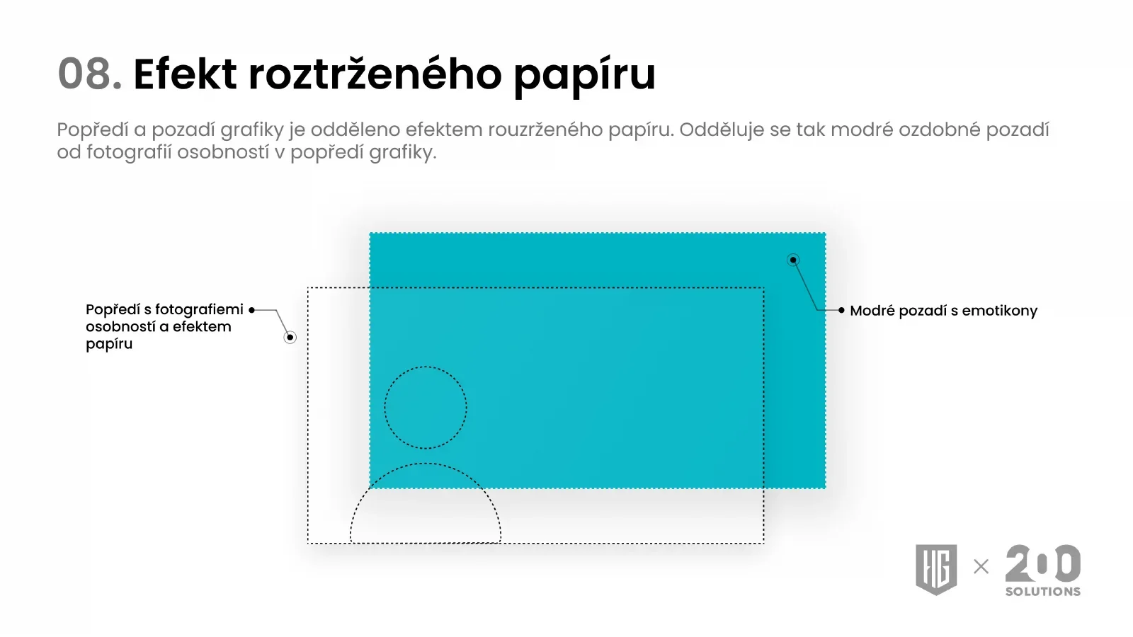 Grafický manuál, strana 10: Efekt roztrženého papíru