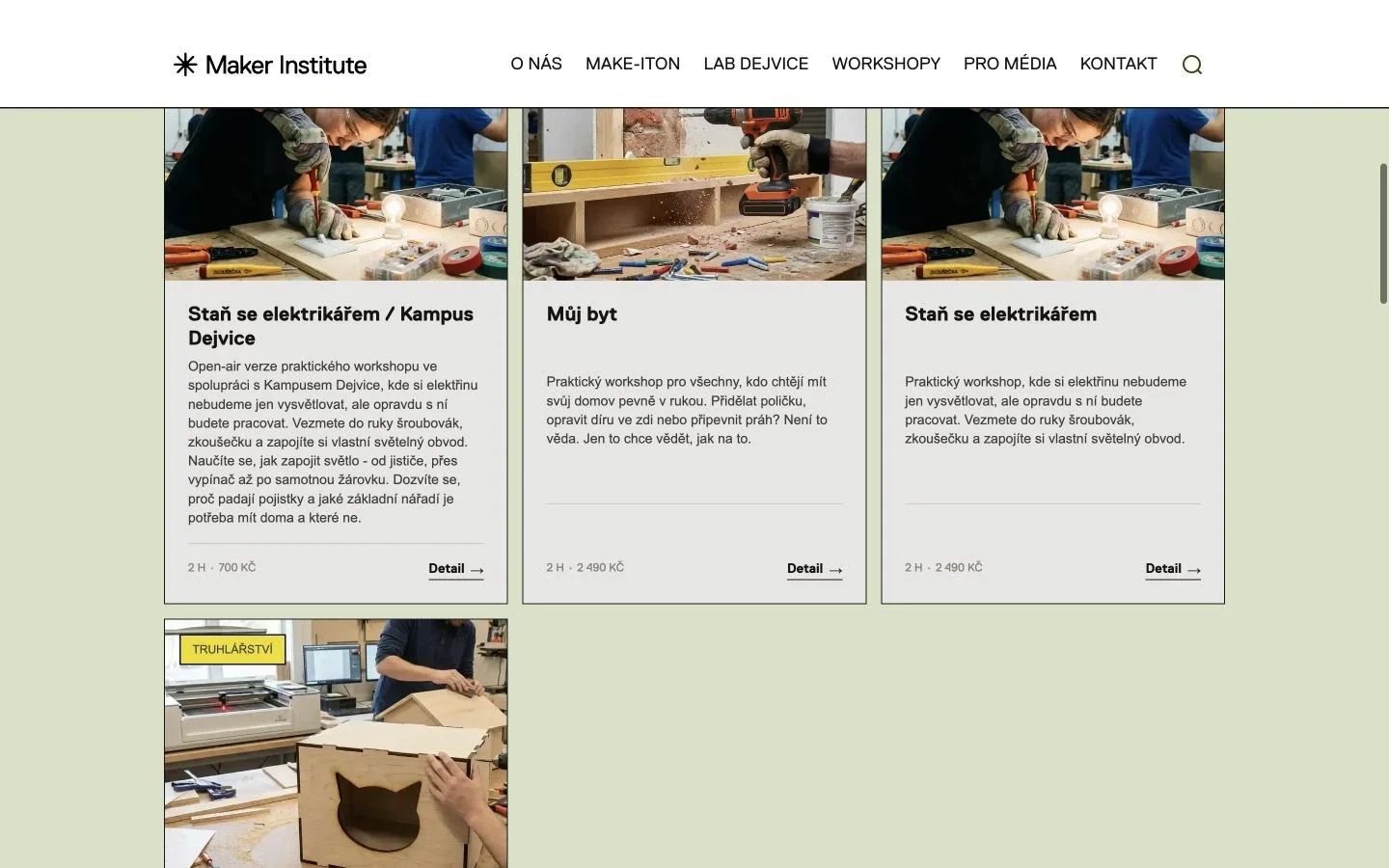 Katalog technických workshopů Maker Institute