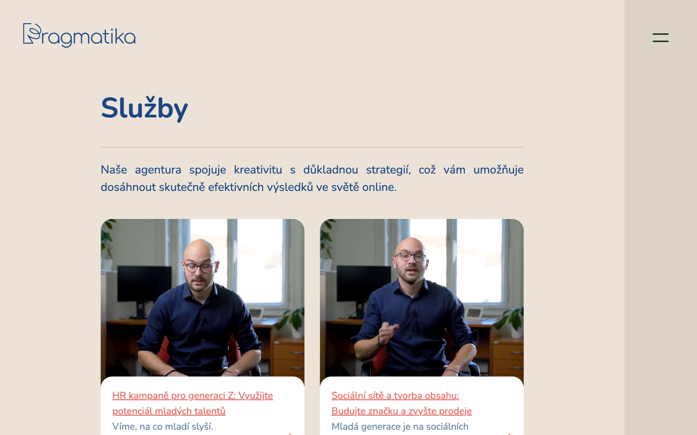 Stránka Služby