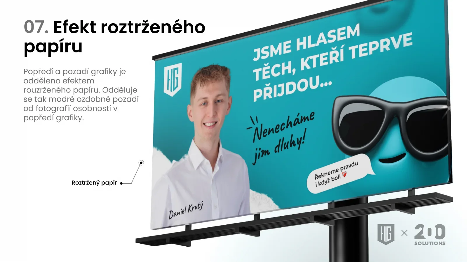 Grafický manuál, strana 8: Efekt roztrženého papíru