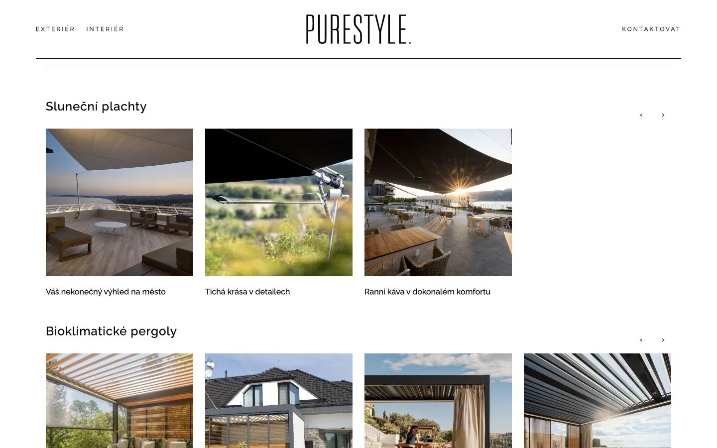 Fotogalerie stínicích plachet a pergol PureStyle