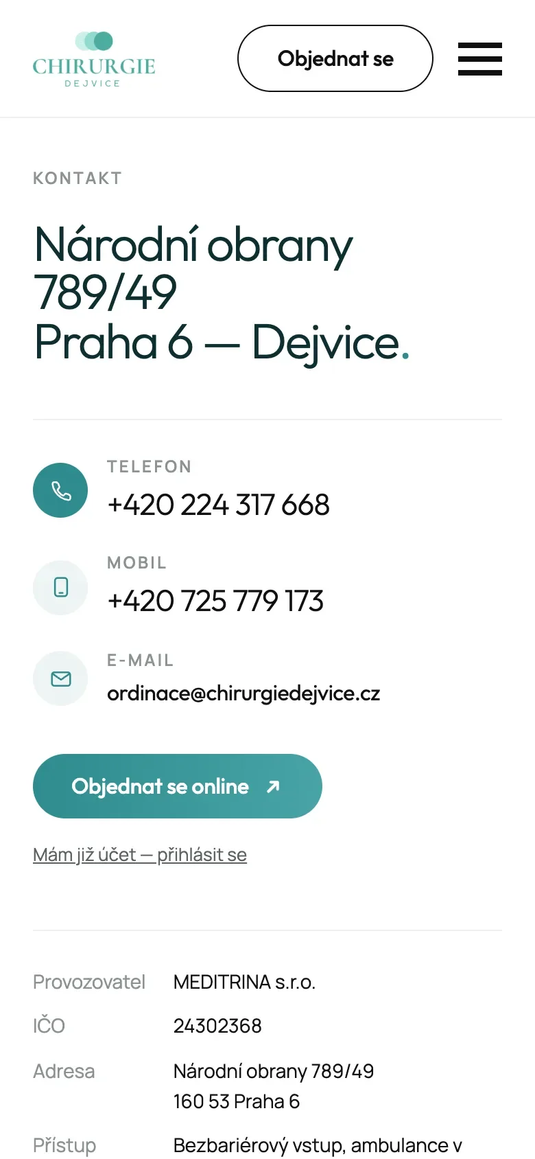 Kontakt v telefonu
