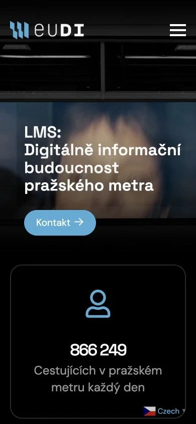 Homepage EUDI v mobilním zobrazení
