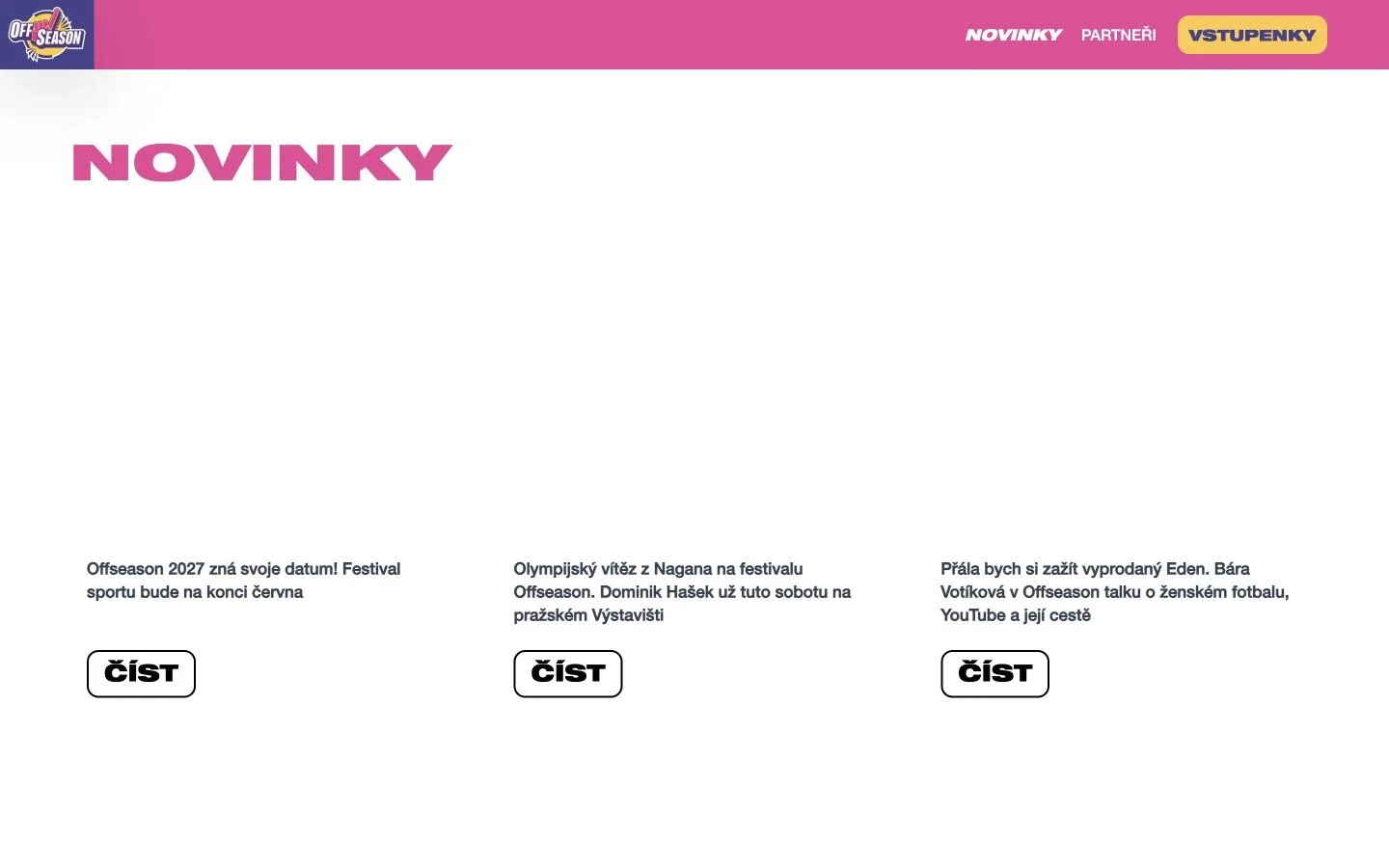 Novinky festivalu Offseason