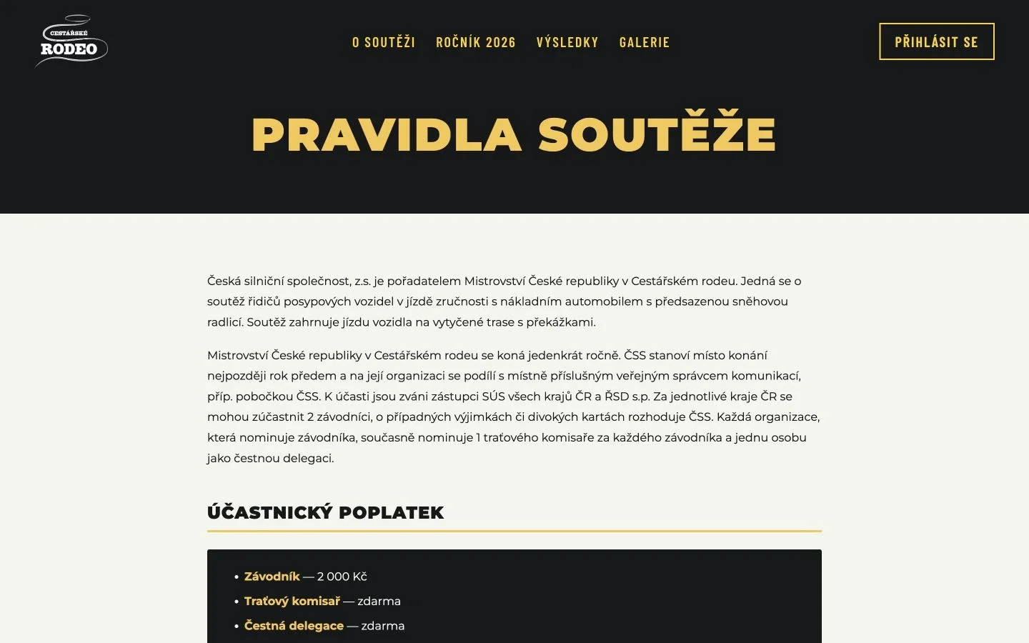Pravidla Cestářského rodea