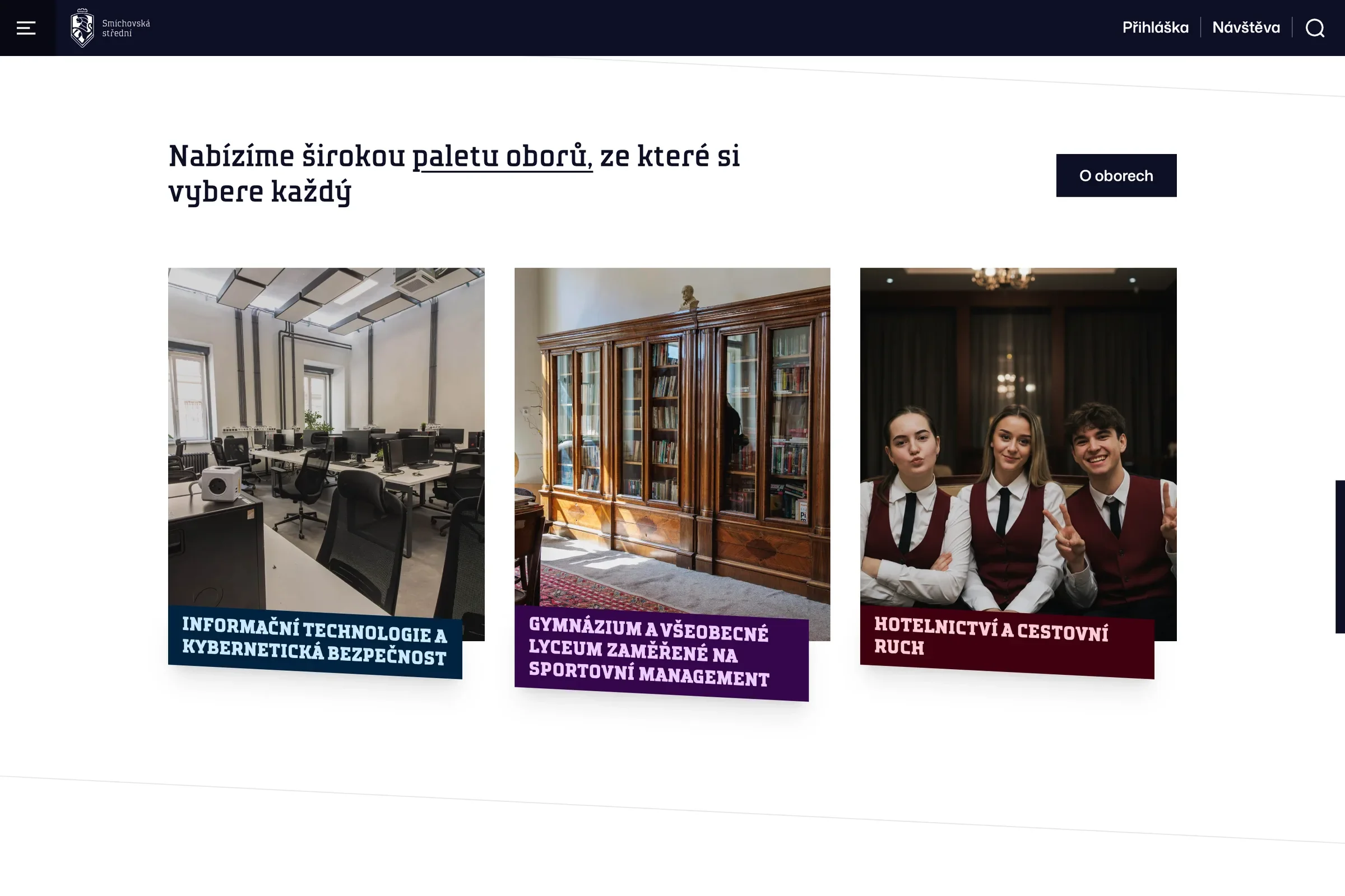 Sekcia Ponúkame širokú paletu odborov s tromi kartami odborov