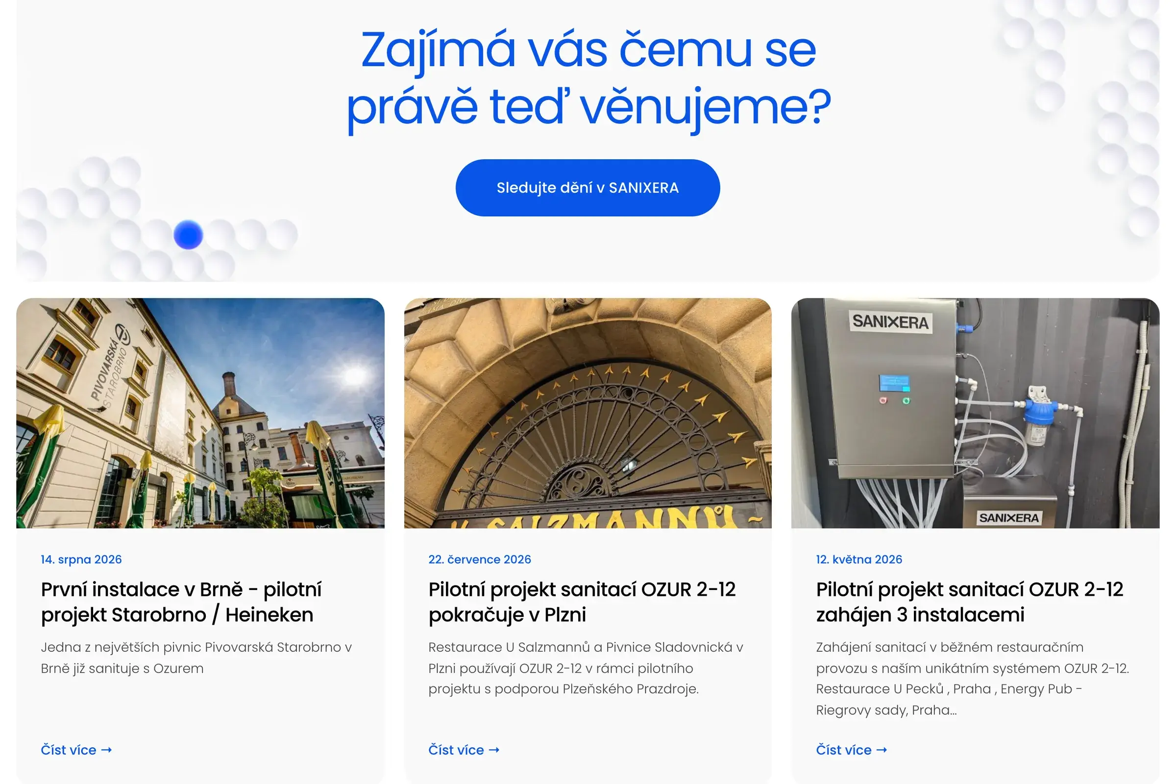 Aktuality: pilotní projekty sanitace Ozur 2-12 v Brně a Plzni